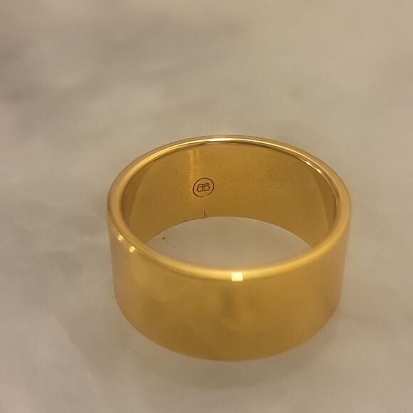 NEW Gorjana 18k Gold 6 Brass Rose Ring Cigar Band Thick Stacking Layering Boho - Picture 7 of 10